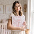 Pink bow chinoiserie personalized baby book binder