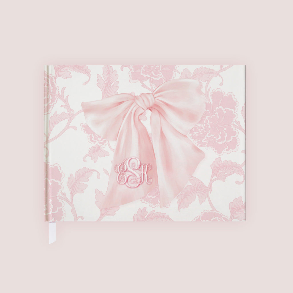 Pink Bow Chinoiserie Baby Shower Guest Book - image 2