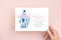 Pink Bow Ginger Jar Baby Shower Invitation printed invitation