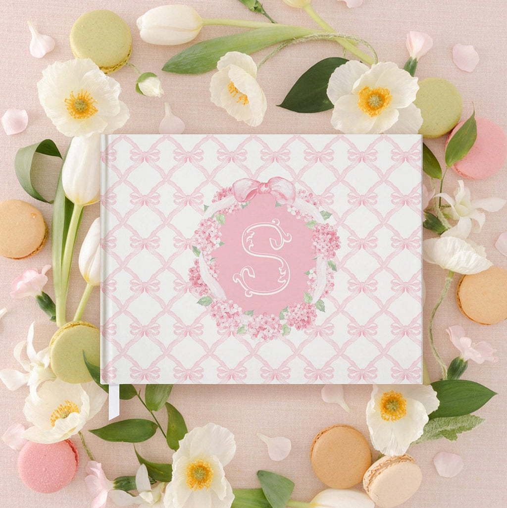Pink Bow Hydrangea Baby Shower Guest Book - image 2
