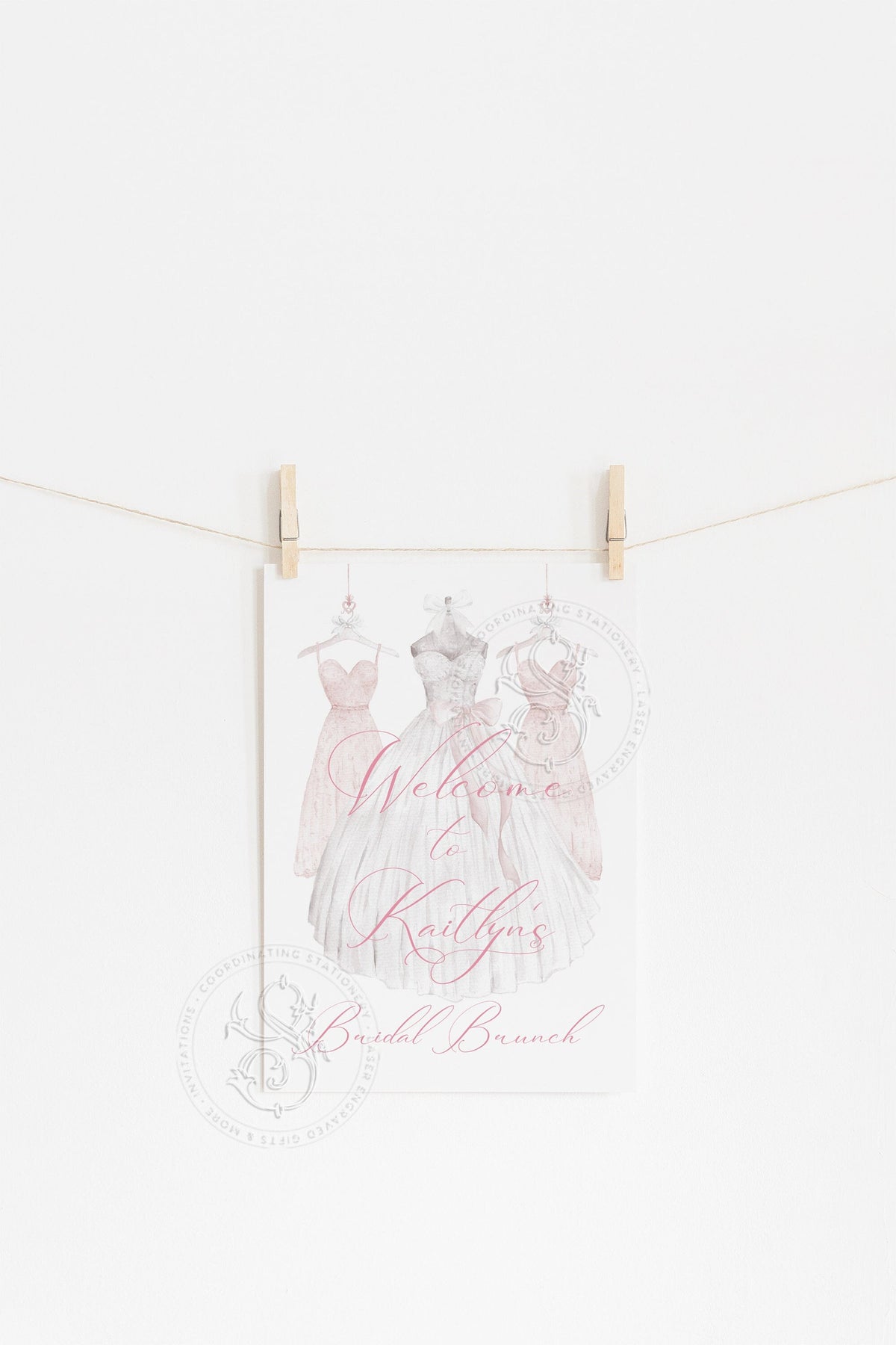 Pink Bridesmaids Luncheon Bridal Shower Welcome Sign