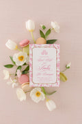 Pink chinoiserie printed bridal brunch invitations