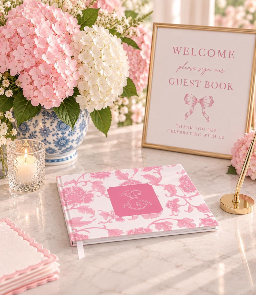 Pink Chinoiserie Bridal Shower Guest Book - image 1