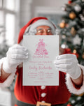 Pink Christmas Baby Shower Invitations: Hand-Drawn Winter Sprinkle printed invitation