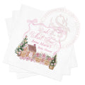 Pink Christmas Baby Shower Napkins: Personalized Holiday Party