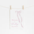 Pink Coquette Bow Baby Shower Welcome Sign