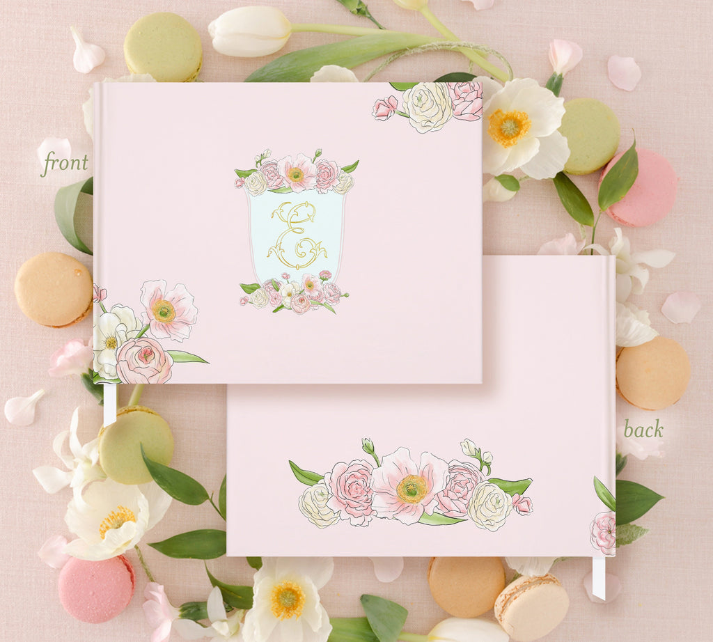 Pink Floral Initial Bridal Shower Guest Book - image 1