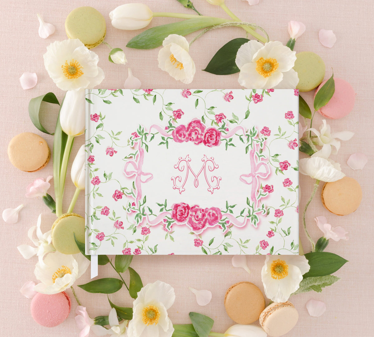 Pink Floral Monogram Baby Shower Guest Book - image 2