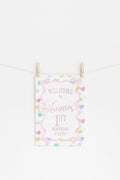 Pink Heirloom Bow Baby Shower Welcome Sign 1