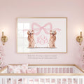 Pink Monogram Crest: Golden Retriever Nursery Art Print - image 1