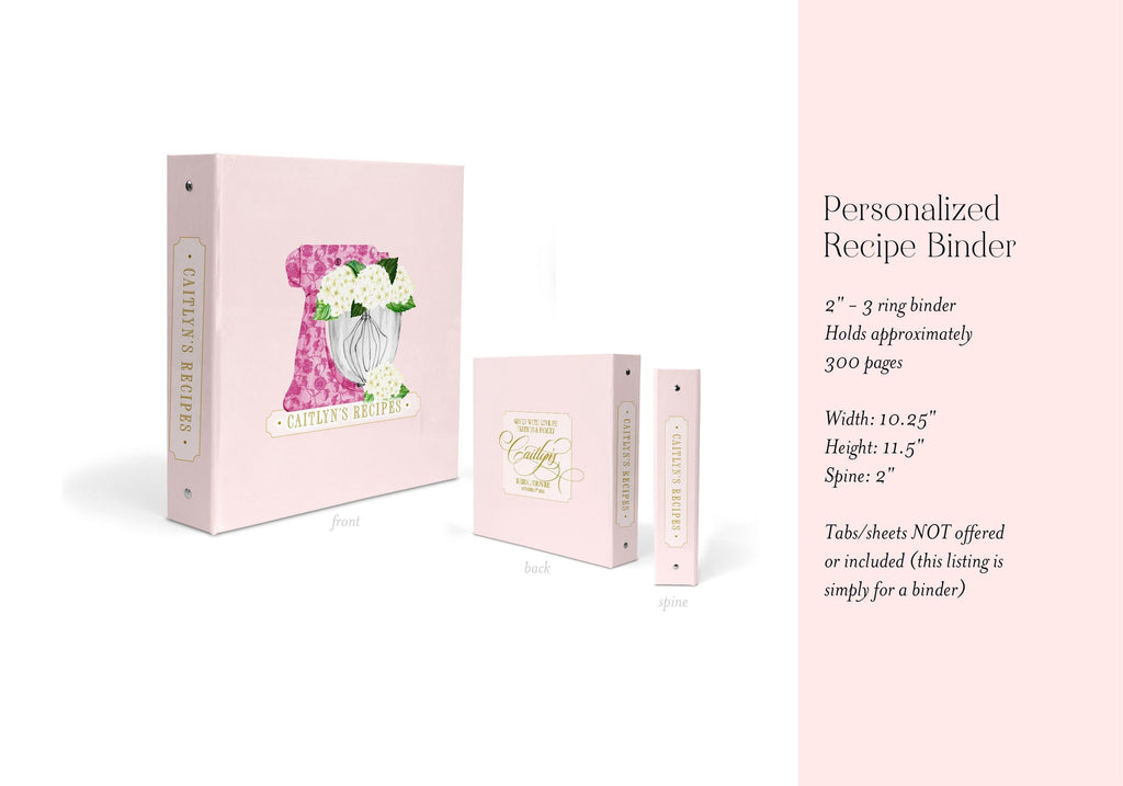 Pink Personalized Bridal Recipe Binder - image 2