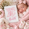 Pink or purple bow baby girl milestone cards