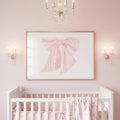 Pink Watercolor Bow Monogram Art Print: Baby Girl Nursery Decor - image 1