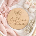 Pink Bow Baby Girl Name Sign - image 1