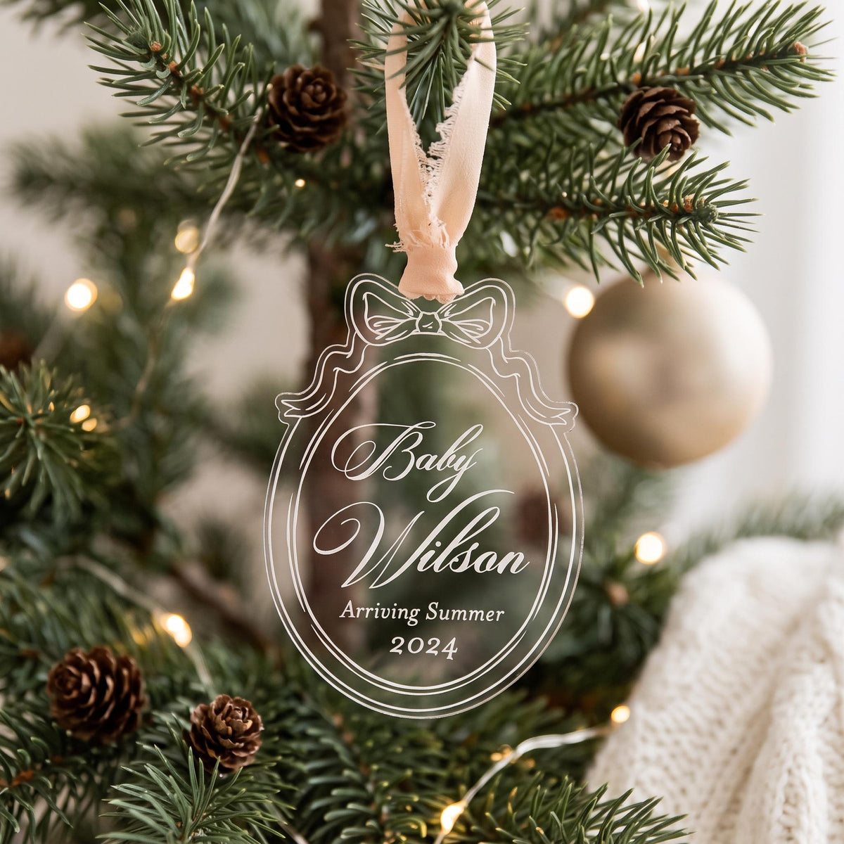 Pregnancy Announcement Christmas Ornament - image 1