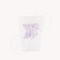 Purple bow monogram frosted party cups
