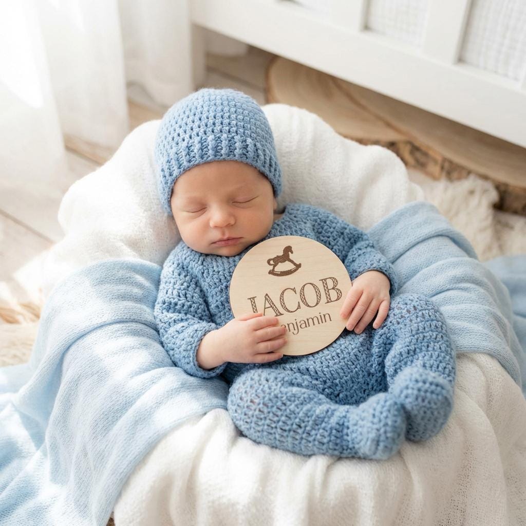 Rocking Horse Baby Name Sign - image 1