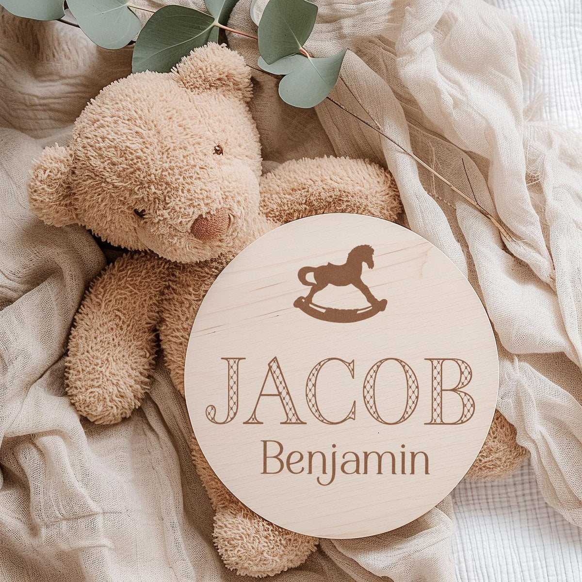 Rocking Horse Baby Name Sign - image 2