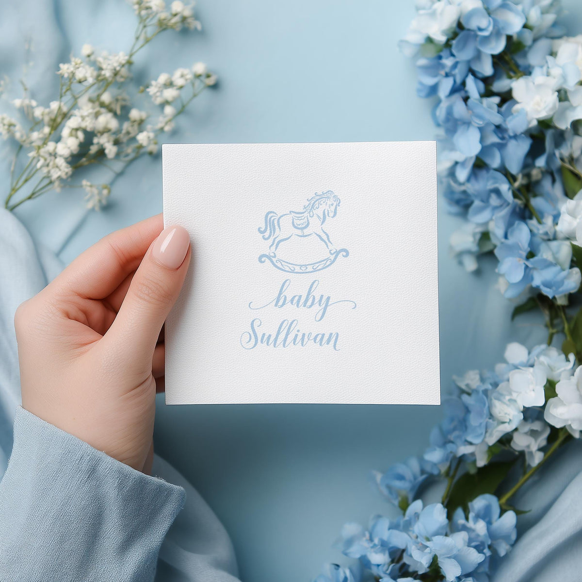 Rocking Horse Baby Shower Napkins: Personalized Party Decor