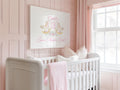 Rocking Horse Monogram Crest: Baby Girl Nursery Art Print - image 1