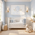Rocking Horse Nursery Print - Grandmillennial Baby Boy Monogram - image 1