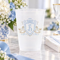 Rocking horse personalized frosted party cups for baby boy shower