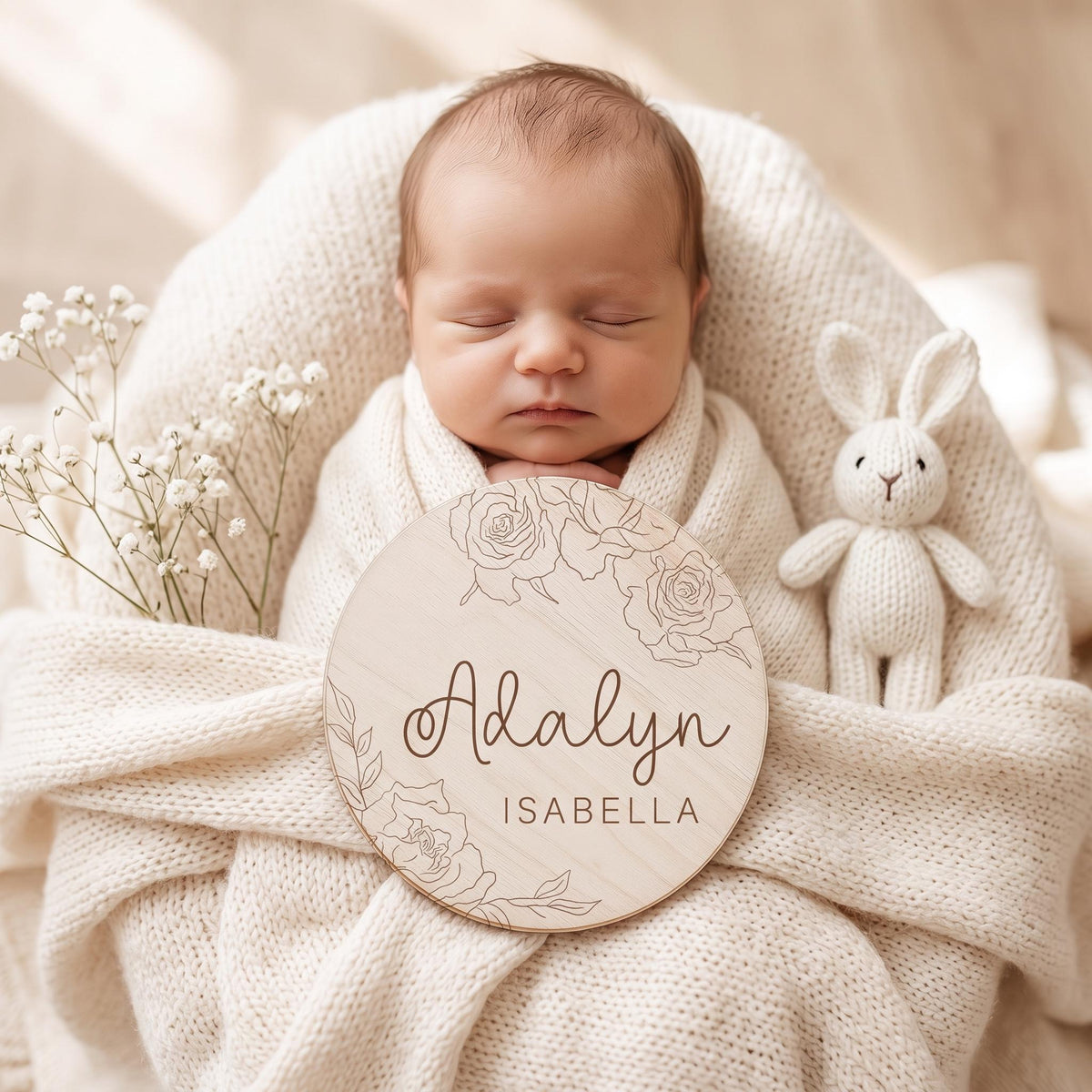 Rose Baby Name Reveal Sign - image 1