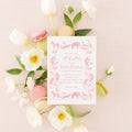 Safari Animals Baby Shower Invitation: Pink Toile Girl Sprinkle printed invitation