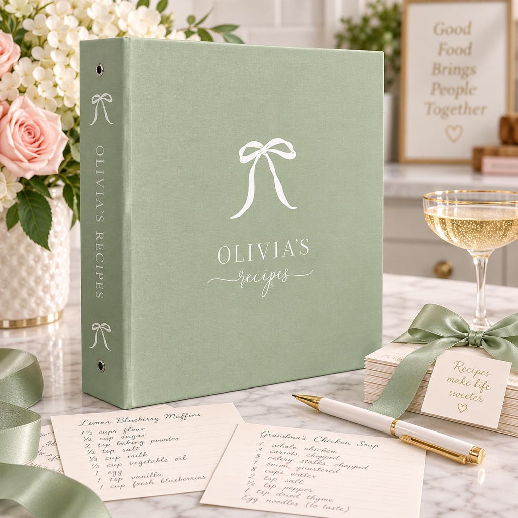 Sage Green Bridal Recipe Binder - image 1