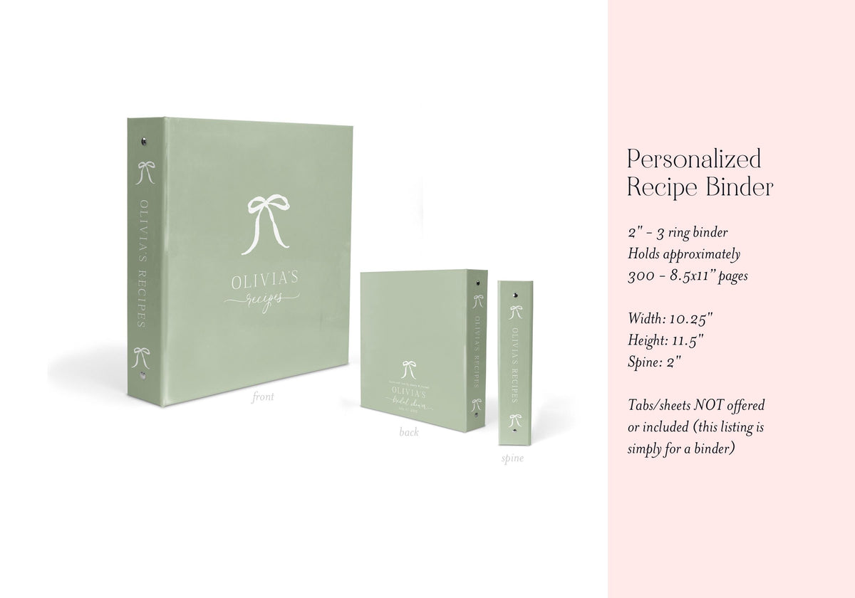 Sage Green Bridal Recipe Binder - image 2