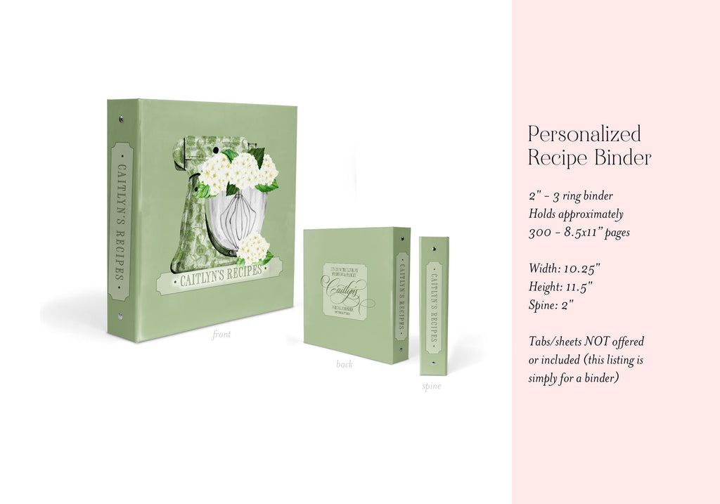 Sage Green Chinoiserie Mixer Recipe Binder - image 2