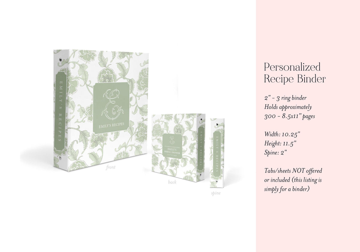 Sage Green Chinoiserie Recipe Binder - image 2