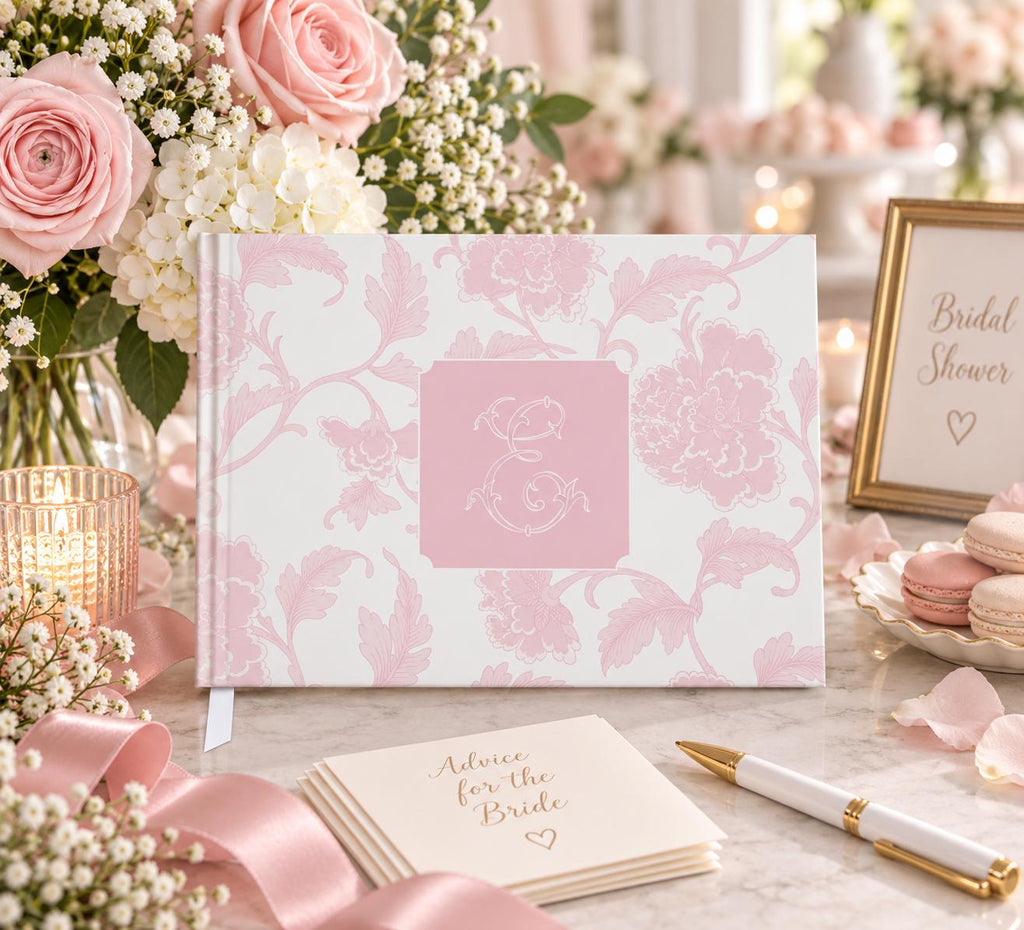 Soft Pink Chinoiserie Bridal Shower Guest Book - image 1