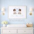 Springer Spaniel Monogram Crest Print: Baby Boy Nursery Wall Art - image 1