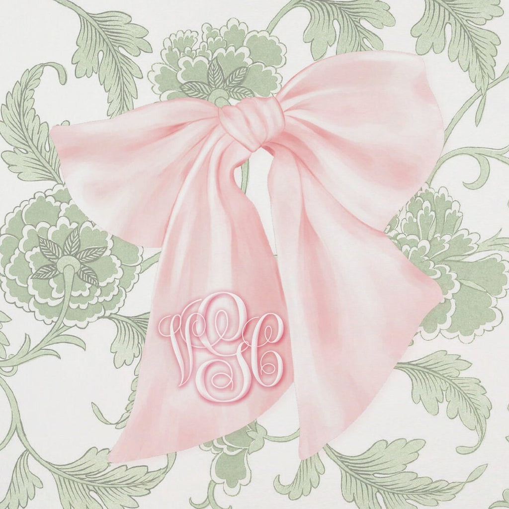 Pink Bow & Sage Green Baby Shower Guest Book detail 4