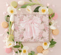 Pink floral bow personalized baby shower guest book