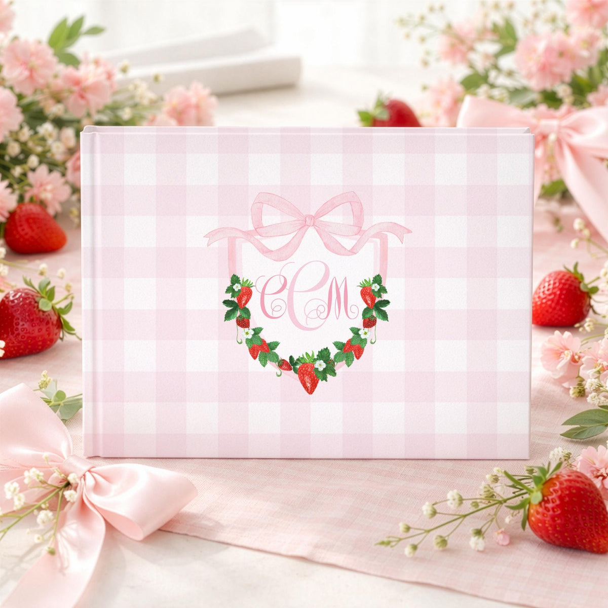 Strawberry Monogram Guest Book - image 1