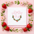 Strawberry Monogram Napkins: Pink Bow Crest, Girl Baby Shower