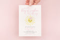 Sunshine Baby Shower Invitation: Pink Girl Invite (Digital File) printed invitation