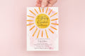 Sunshine Baby Shower Invitation: Pink Watercolor printed invitation