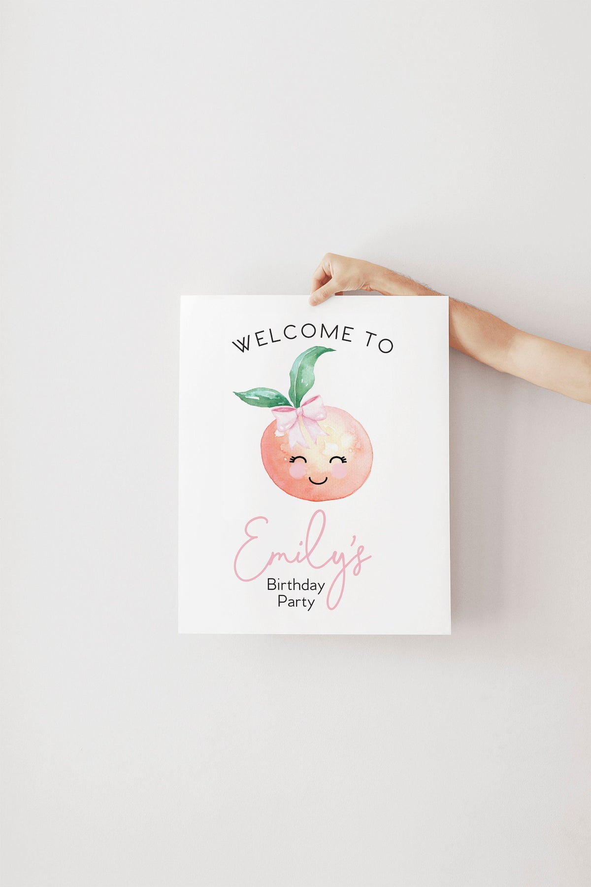 Sweet Peach Birthday Welcome Sign