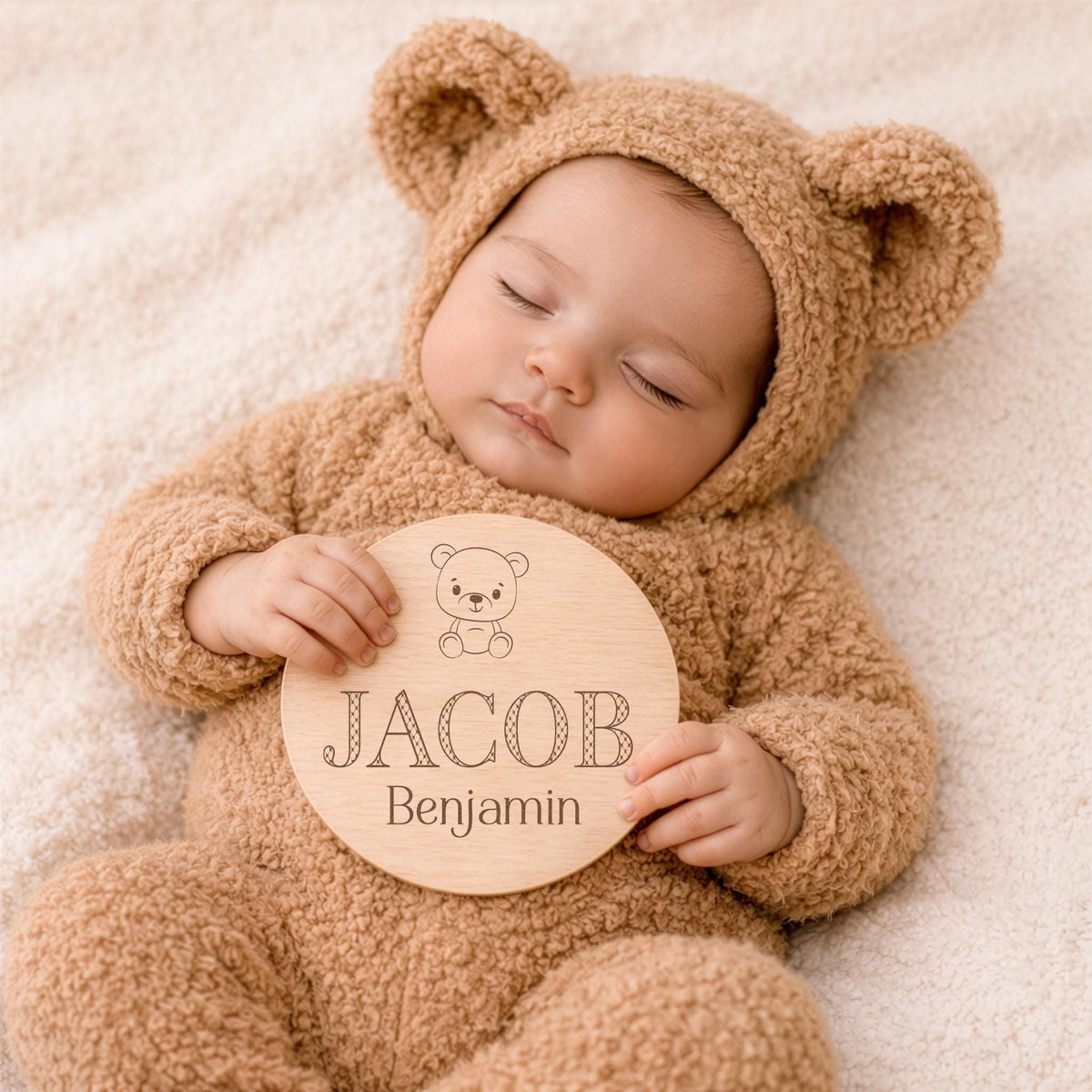 Teddy Bear Baby Boy Name Sign - image 1