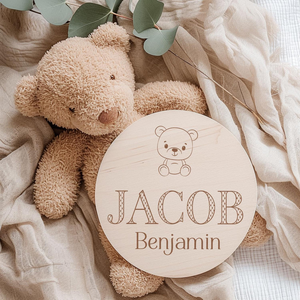Teddy Bear Baby Boy Name Sign - image 2