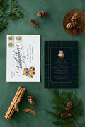 Teddy Bear Baby Shower Invitations: Tartan Plaid, Boy Theme printed invitation