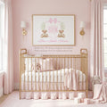 Teddy Bear Monogram Nursery Art: Baby Girl Room Decor - image 1