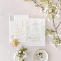 Watercolor printed bridesmaids luncheon invitations
