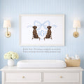 Watercolor Labrador Retrievers Monogram Crest Art: Baby Boy Nursery - image 1