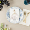 Wedding dress printed bridal luncheon invitations