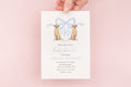 Yellow Labrador blue monogram bow digital baby shower invitation
